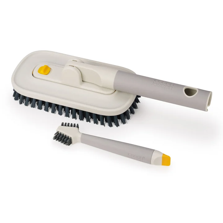 Joseph Joseph - CleanTech brush set with scrubbing brush and tile brush, light stone
