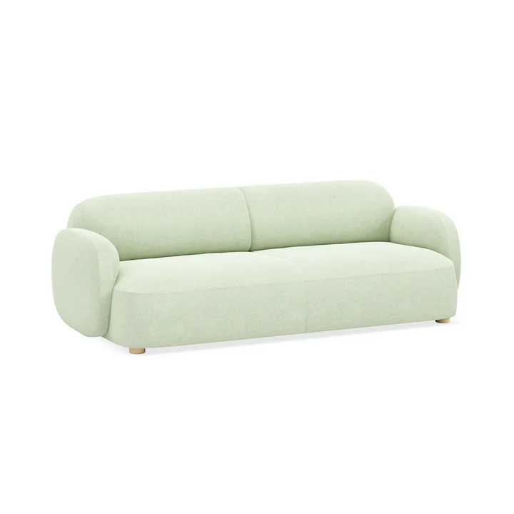 Gem 3-seater sofa, 220 x 97 cm, light oiled oak / mint ( Nevotex Flamur) by Northern