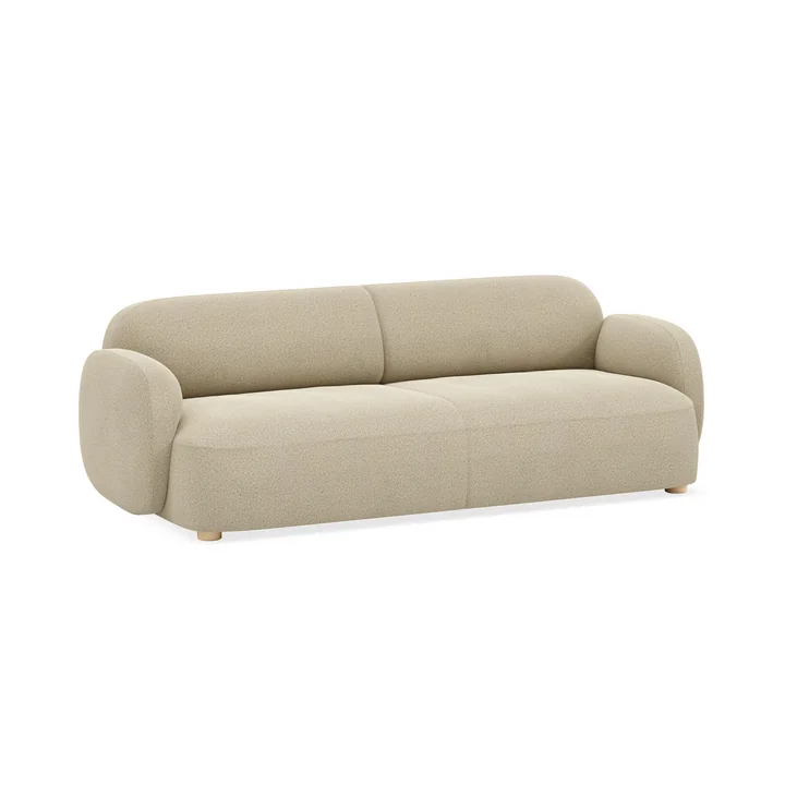Northern - Gem 3-seater sofa, 220 x 97 cm, light oiled oak / otter beige ( Nevotex Lillehammer )