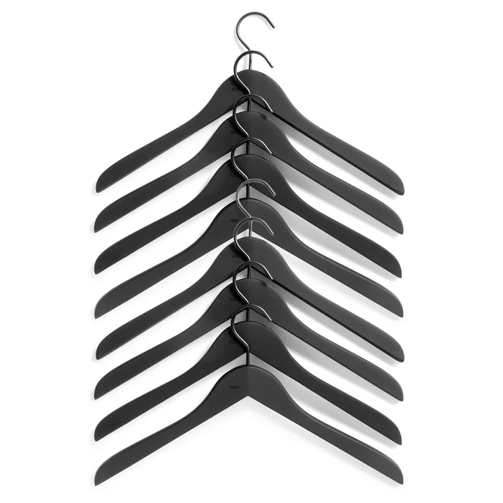 HAY - Soft Coat Coat hanger slim, black (8 pcs.)