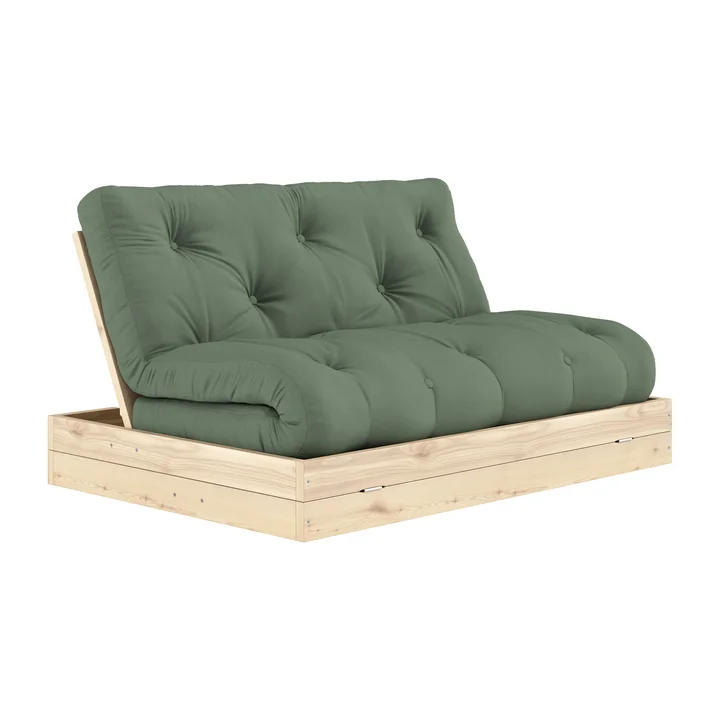 Karup Design - Flip Raw day bed, 140 x 200 cm, natural pine / olive green (756)