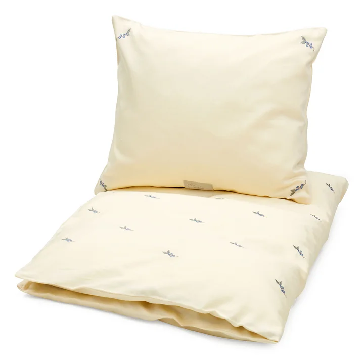 Cam Cam Copenhagen - Embroidered baby bed linen, 70 x 100 cm, blueberries