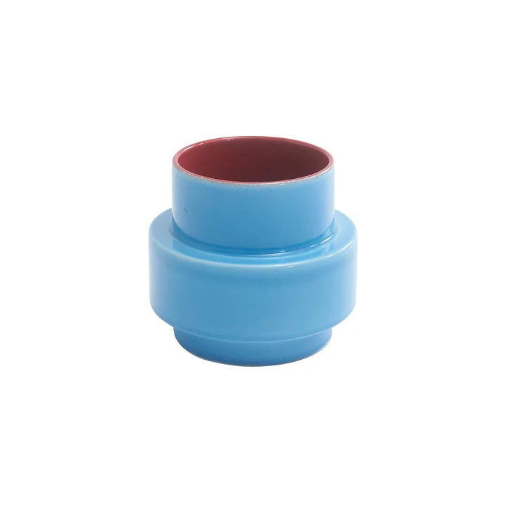 Acapulco Design - Los Floreros vase, Ø 19 cm, light blue / burgundy red
