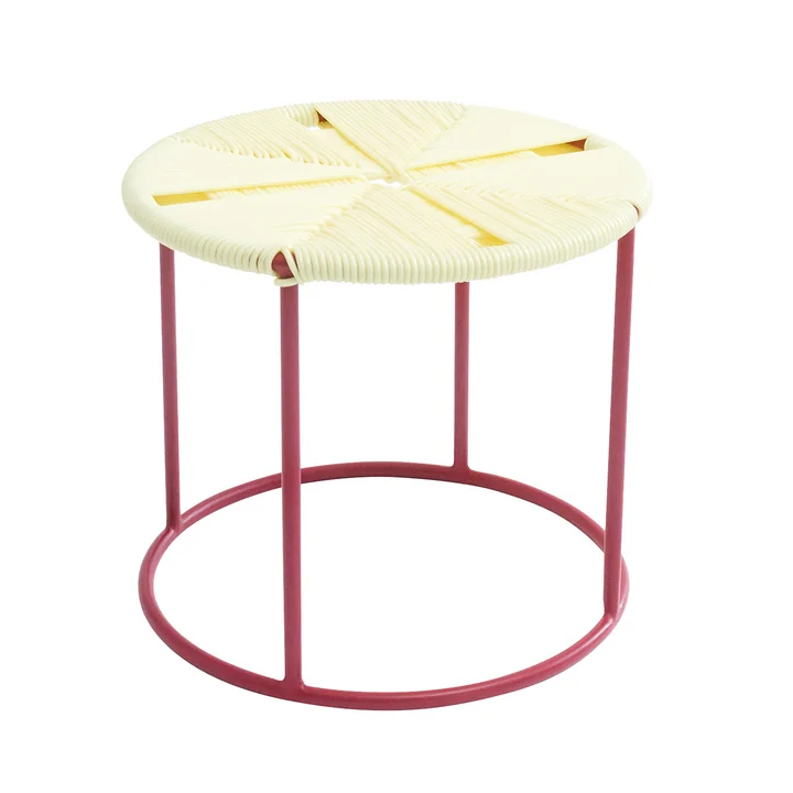 Acapulco Design - The Side Table, CDMX_2, white / burgundy red