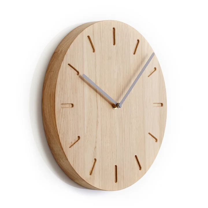 applicata - Watch:Out wall clock, natural oak / gray