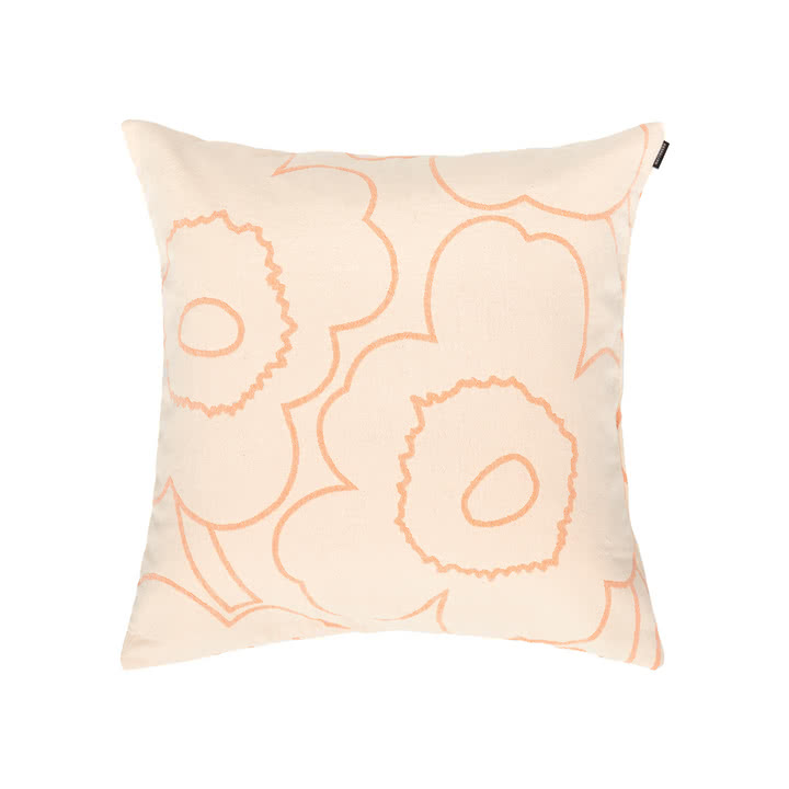 Piirto Unikko cushion cover, 60 x 60 cm, off-white / peach (fall / winter 2025) by Marimekko