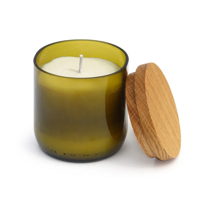 side by side - Candle in glass, Ø 7.5 cm, green