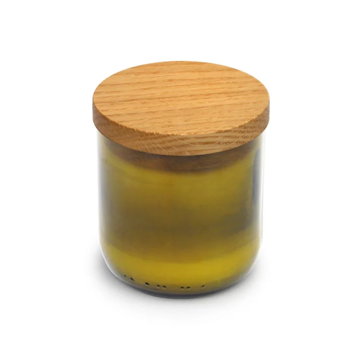 side by side - Candle in glass, Ø 7.5 cm, green