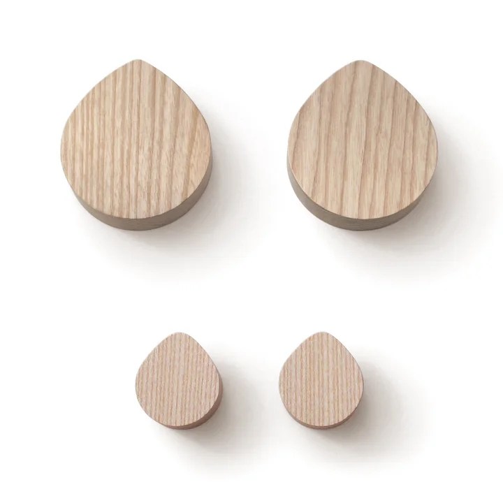 side by side - OI Wall hooks, large and small, natural ash