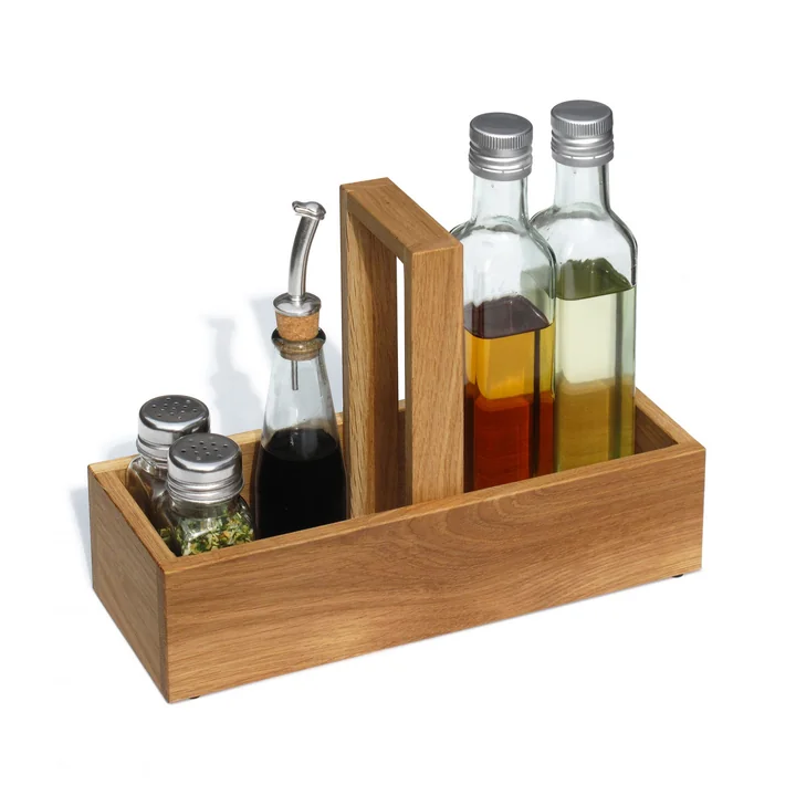 side by side - Table box vinegar oil, 29 x 10.5 cm, oiled oak