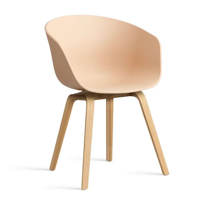 HAY - About A Chair AAC 22, lacquered oak / peach 2. 0 (plastic glides)