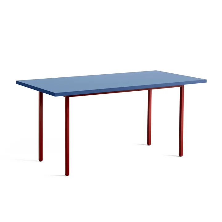 HAY - Two-color dining table 160 x 82 cm, blue / maroon red