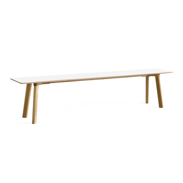 HAY - Copenhague CPH Deux 215 2. 0 Bench 200 x 35 x 45 cm, lacquered oak / pearl white laminate