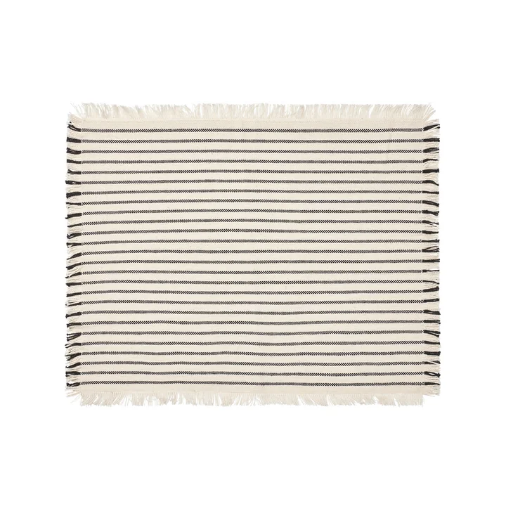 Broste Copenhagen - Elouise Table runner, 41.5 x 32 cm, off-white / black