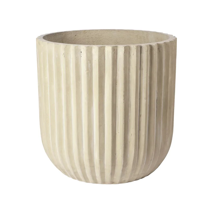 Broste Copenhagen - Fiber Plant pot, Ø 50 x 50 cm, antique beige