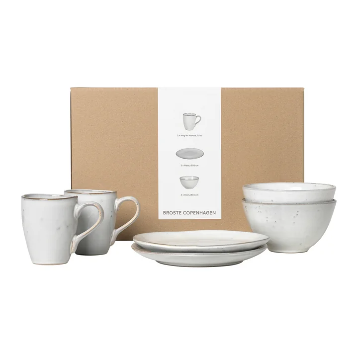 Broste Copenhagen - Nordic Sand Tableware breakfast set, sand (6 pcs.)