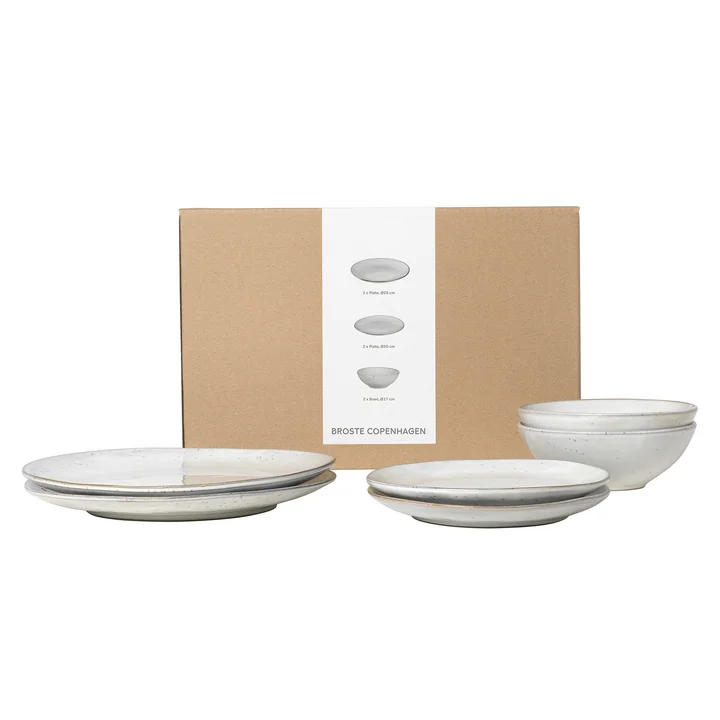 Broste Copenhagen - Nordic Sand Tableware set, sand (6 pcs.)