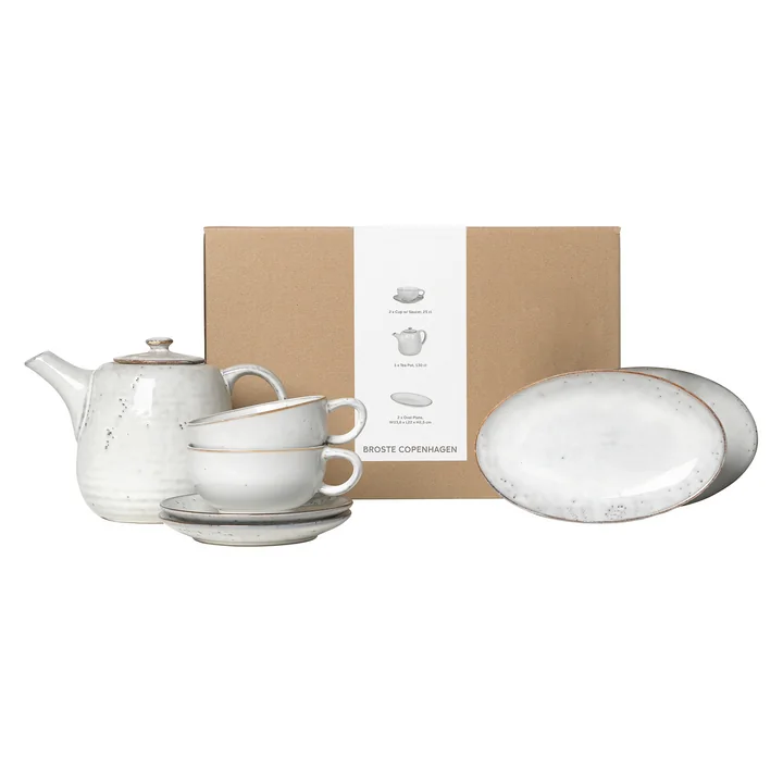 Broste Copenhagen - Nordic Sand tea set, sand (5 pcs.)