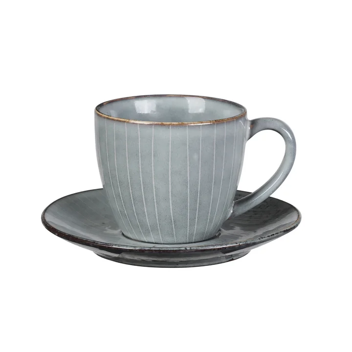 Broste Copenhagen - Nordic Sea cup with saucer, 150 ml, soft blue