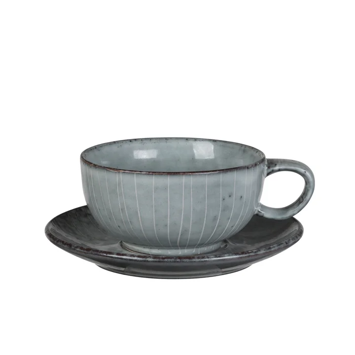 Broste Copenhagen - Nordic Sea cup with saucer, 250 ml, soft blue