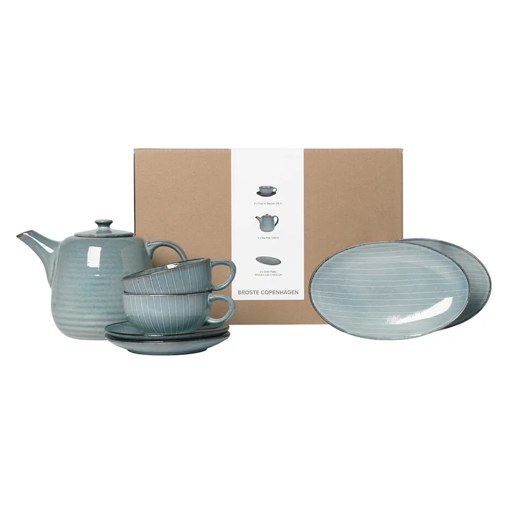 Broste Copenhagen - Nordic Sea tea set, soft blue (5 pcs.)