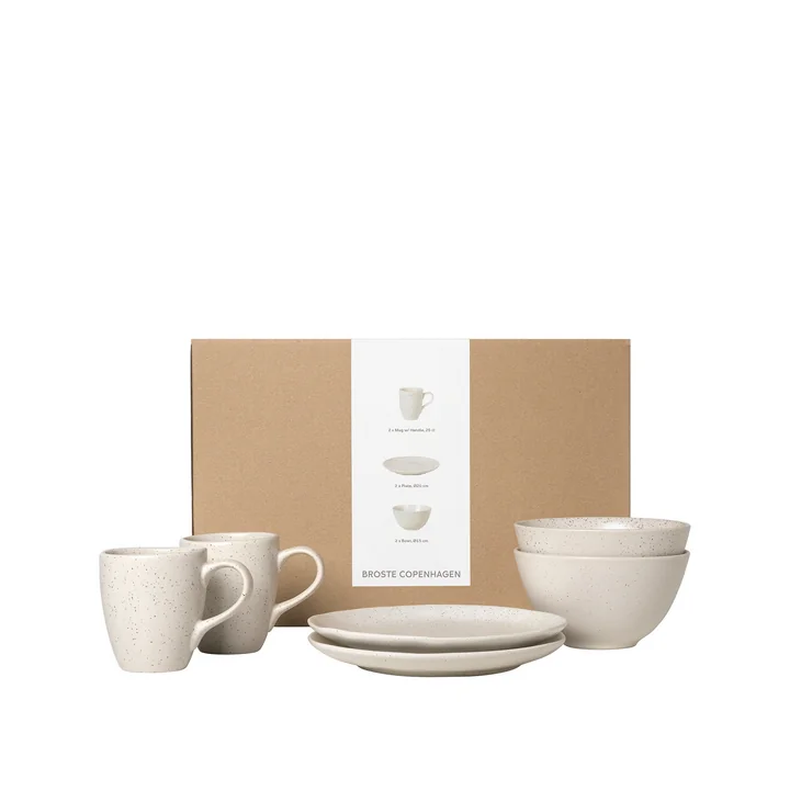 Broste Copenhagen - Nordic Vanilla Tableware breakfast set, cream white (6 pcs.)