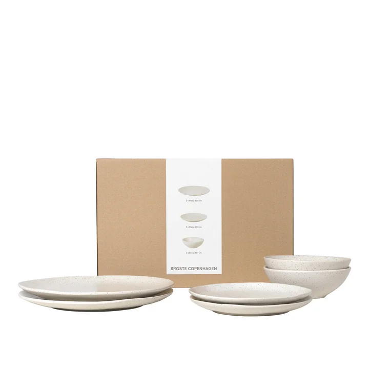 Broste Copenhagen - Nordic Vanilla Tableware set, cream white (6 pcs.)
