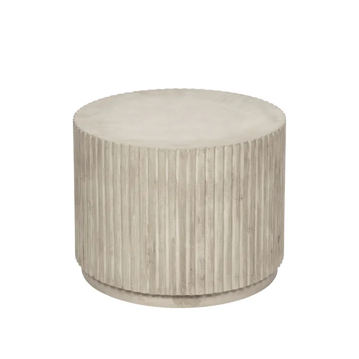 Broste Copenhagen - Rillo Side table, Ø 56 x H 42 cm, antique beige