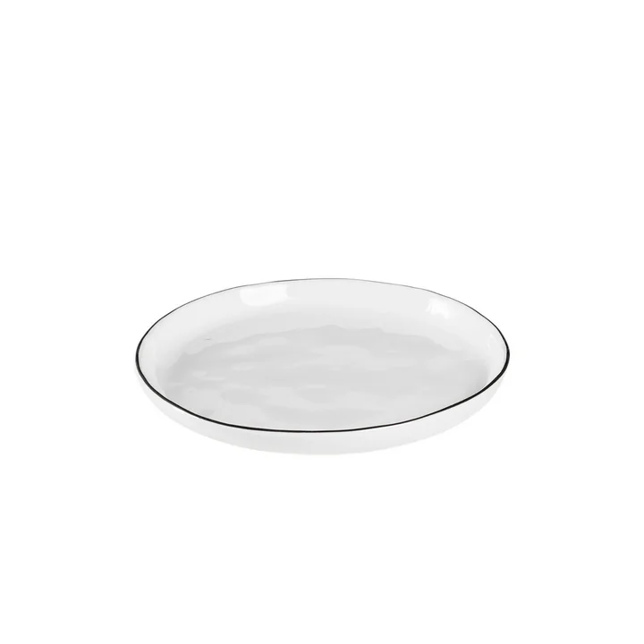 Broste Copenhagen - Salt Side plate, Ø 13.8 cm, white / black