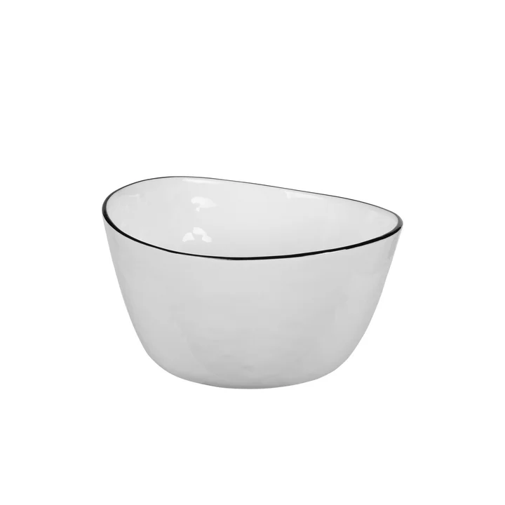Broste Copenhagen - Salt Bowl, 20 x 18.5 x H 11 cm, white / black