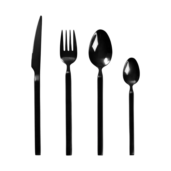 Broste Copenhagen - Tvis cutlery set, titanium black (16 pcs.)