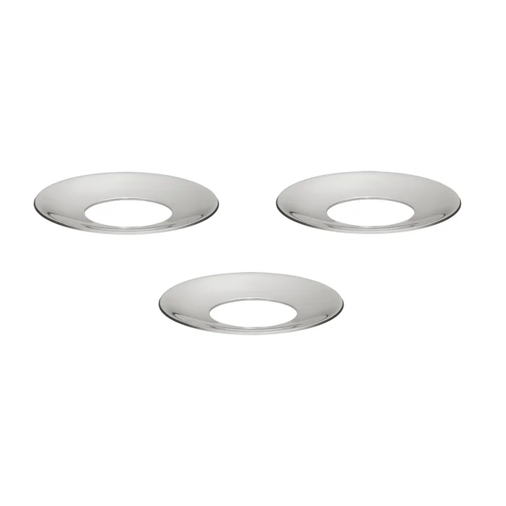 Stoff Nagel - Cuff candle holder, chrome (set of 3)