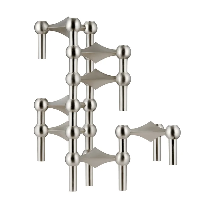 Stoff Nagel - Candle holder, brushed chrome