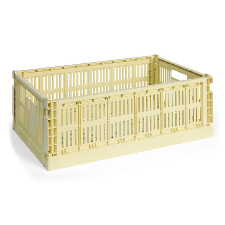 HAY - Colour Crate Basket L, 53 x 34.5 cm, light yellow, recycled
