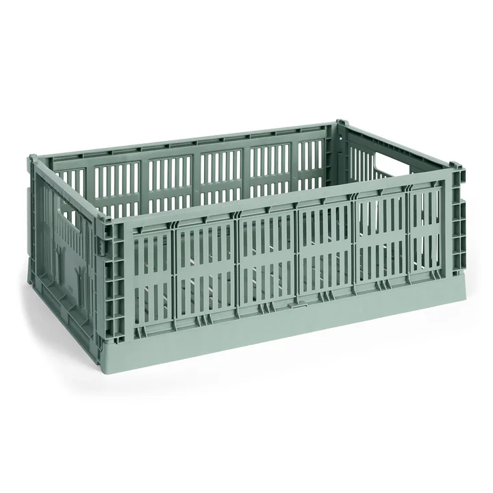 HAY - Colour Crate Basket L, 53 x 34.5 cm, sage green, recycled