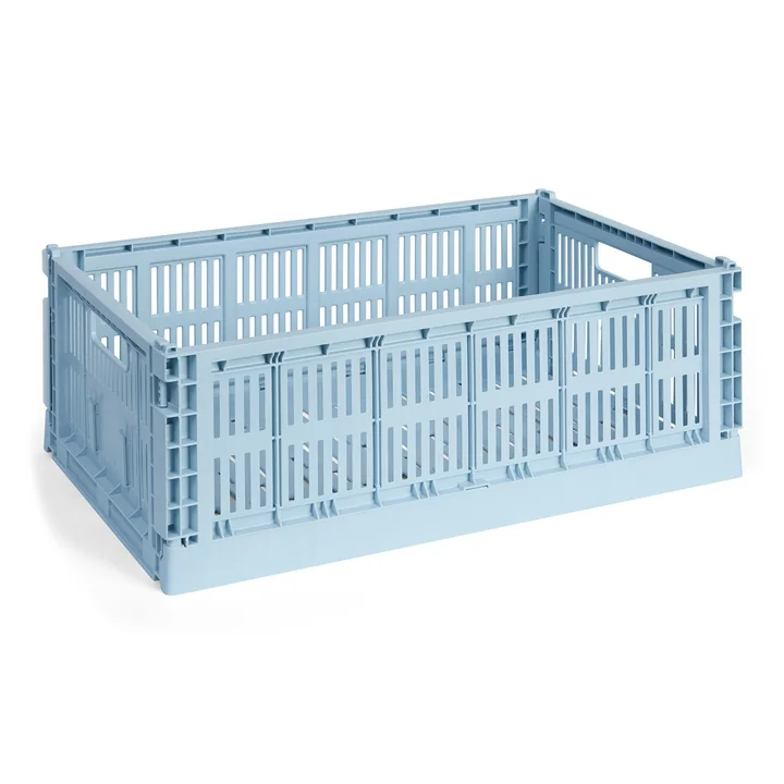 HAY - Colour Crate Basket L, 53 x 34.5 cm, soft blue, recycled