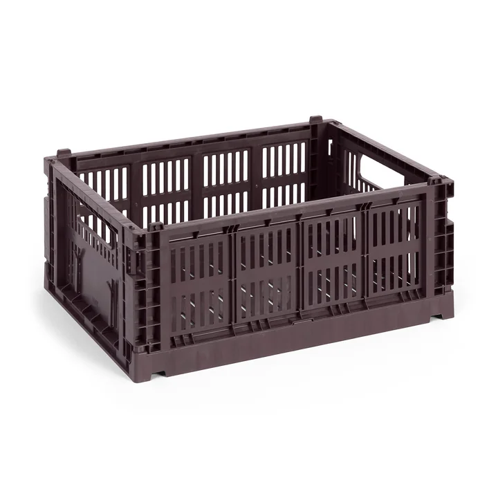HAY - Colour Crate basket M, 34.5 x 26.5 cm, bordeaux, recycled