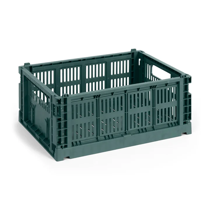 HAY - Colour Crate basket M, 34.5 x 26.5 cm, dark green, recycled