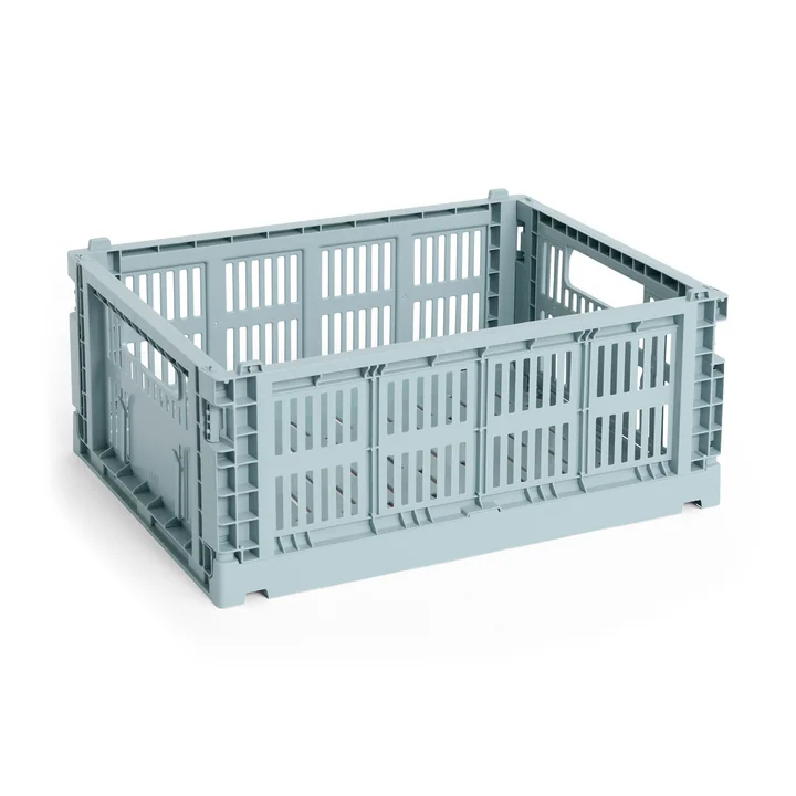 HAY - Colour Crate basket M, 34.5 x 26.5 cm, dusty blue, recycled