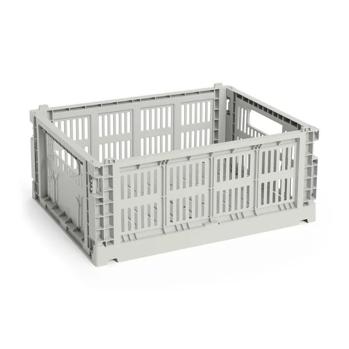 HAY - Color Crate basket M, 34.5 x 26.5 cm, grey, recycled