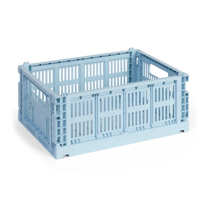 HAY - Colour Crate basket M, 34.5 x 26.5 cm, soft blue, recycled