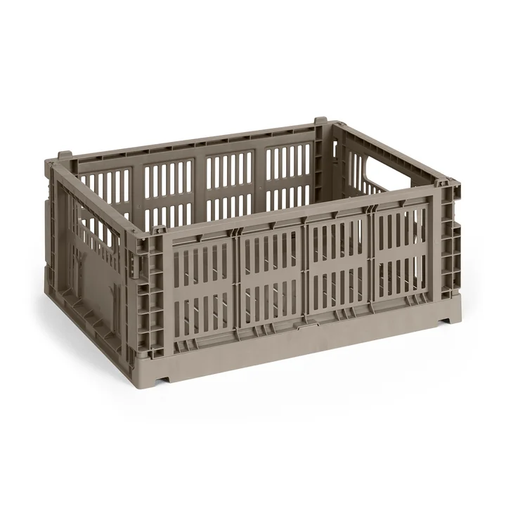 HAY - Colour Crate basket M, 34.5 x 26.5 cm, warm grey, recycled
