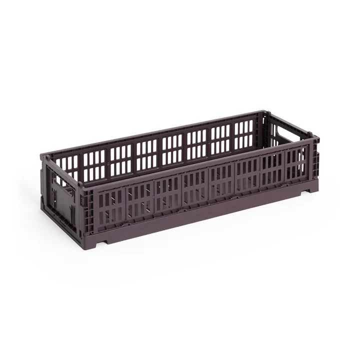 HAY - Color Crate basket Mini Oblong, bordeaux, recycled