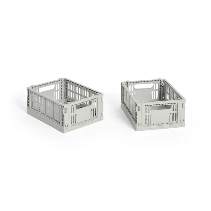 HAY - Colour Crate Basket Mini, 17 x 13 cm, gray, recycled (set of 2)