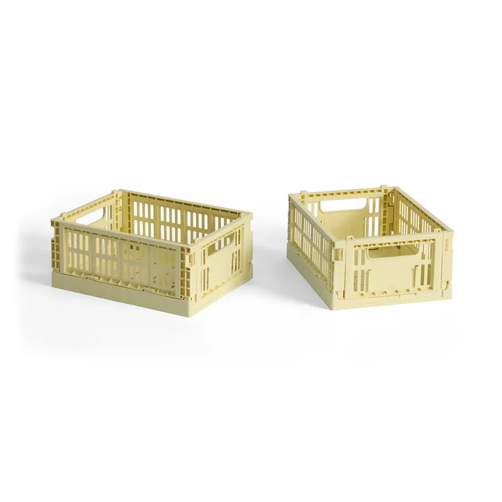 HAY - Colour Crate Basket Mini, 17 x 13 cm, light yellow, recycled (set of 2)