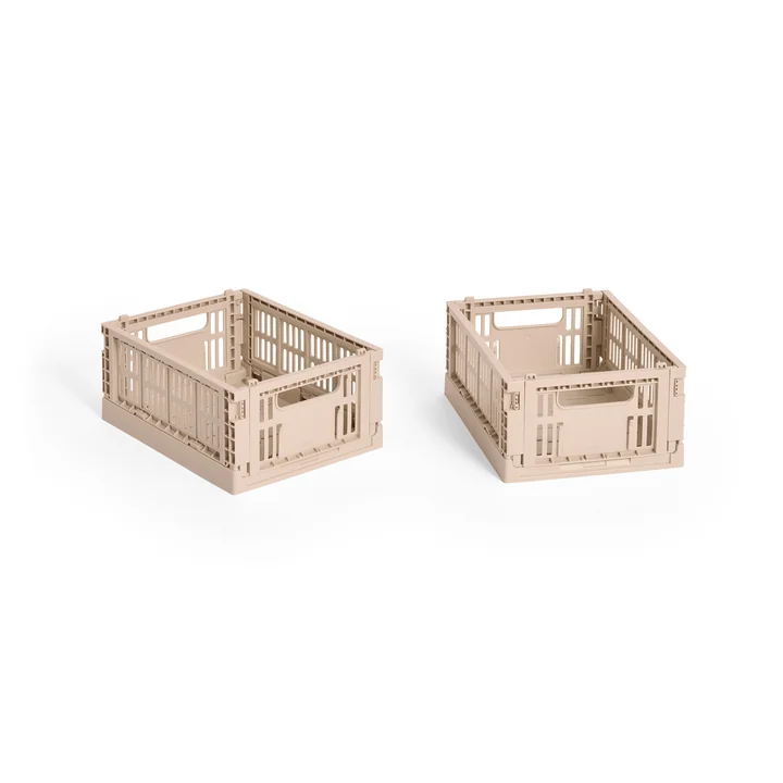 HAY - Colour Crate Basket Mini, 17 x 13 cm, powder, recycled (set of 2)