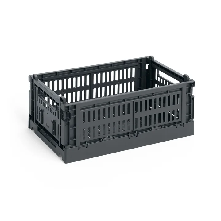 HAY - Colour Crate Basket S, 26.5 x 17 cm, charcoal, recycled