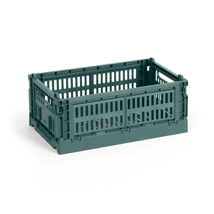 HAY - Colour Crate Basket S, 26.5 x 17 cm, dark green, recycled