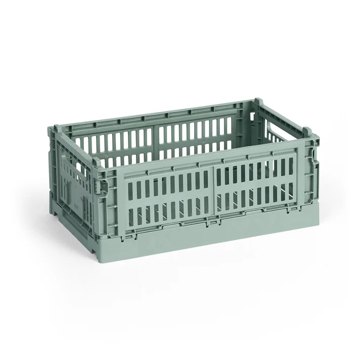 HAY - Colour Crate Basket S, 26.5 x 17 cm, sage green, recycled
