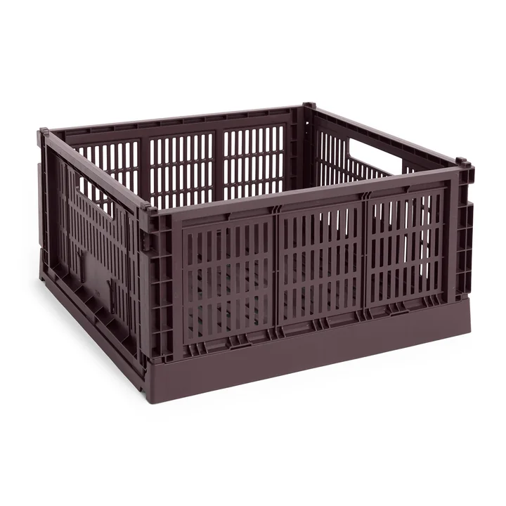 HAY - Color Crate Basket Square L, 42 x 42 cm, bordeaux, recycled